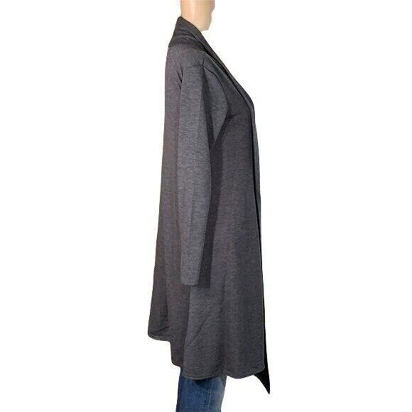 Bee Uniq Womens Cardigan Sweater Knee Length Open Front Hacci Duster Gray Small - Picture 5 of 11